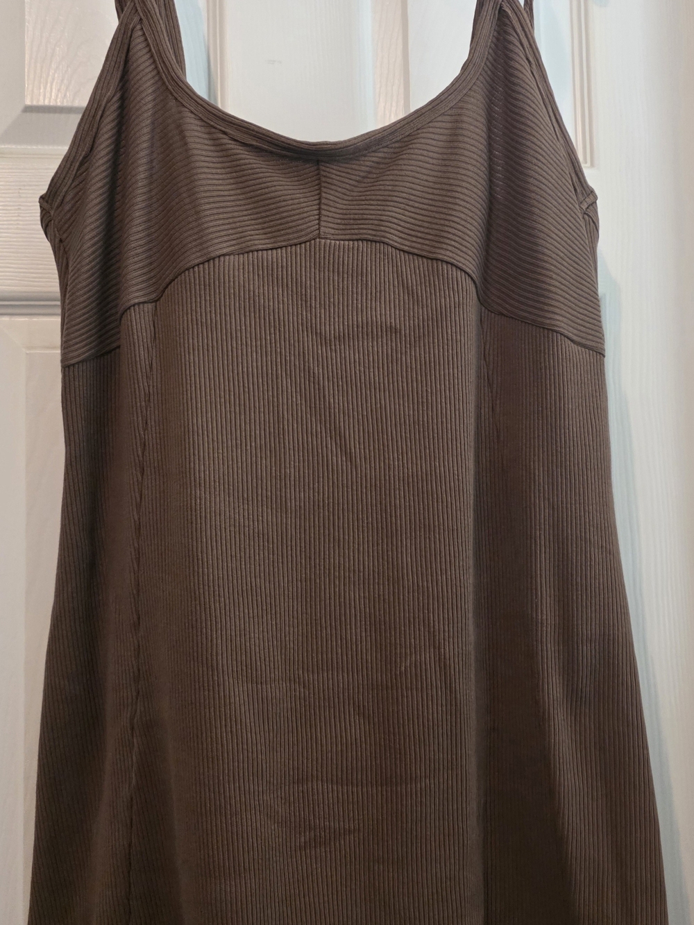 Free People Chocolate Brown Ribbed Mini Dress